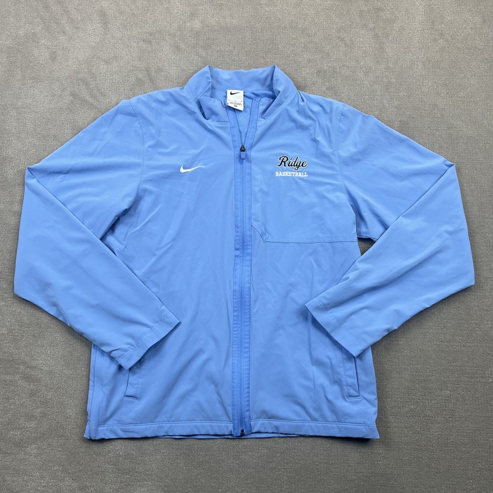 Nike Ridge Basketball Jacket Mens Medium Blue Full Zip Warm Up Performance